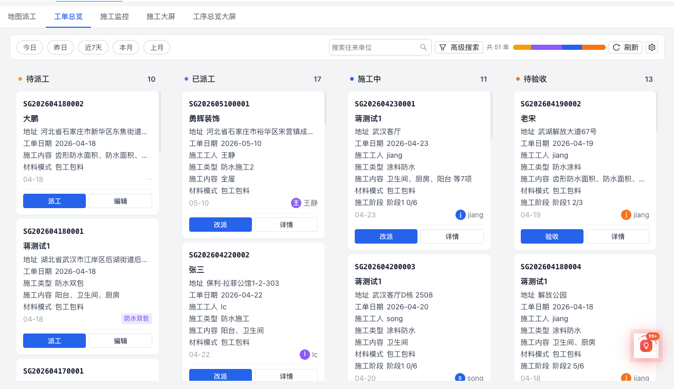 AI 施工双包 · 工序总览